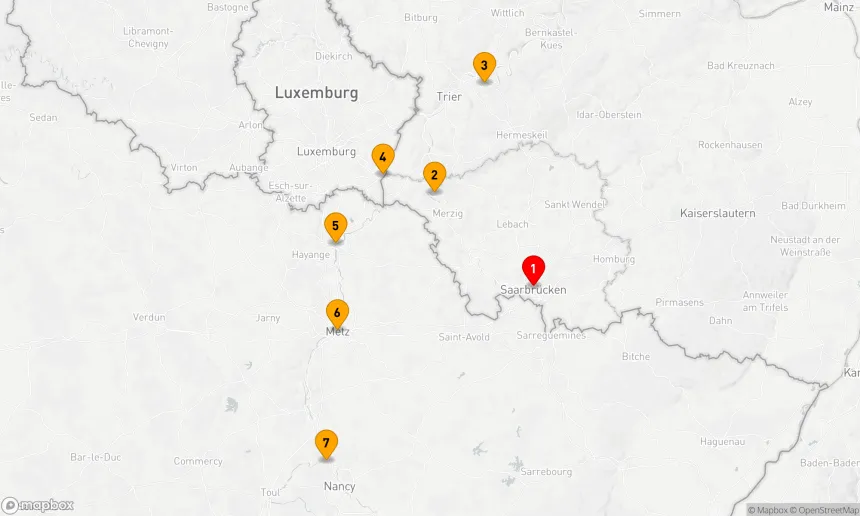 Route 7 Nächte - Von der Saar ins französische Herz