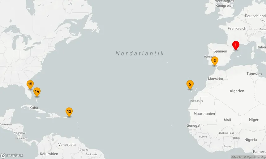 Route 14 Nächte - Von Europa in die Karibik: Eine transatlantische Entdeckungstour