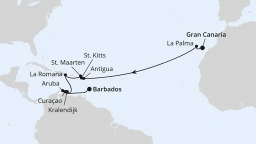 Route Von Gran Canaria nach Barbados