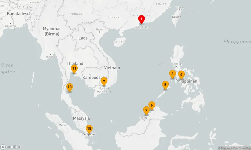 Route 14 Nächte - Von Hongkongs Skyline zu Singapurs Gartenstädten: Entdecke Asiens Vielfalt