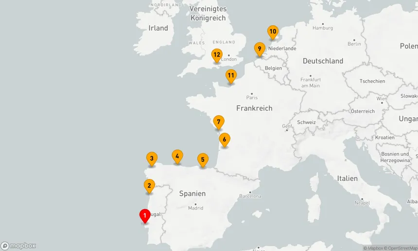 Route 11 Nächte - Von Lissabons Küsten zu Europas Kulturjuwelen