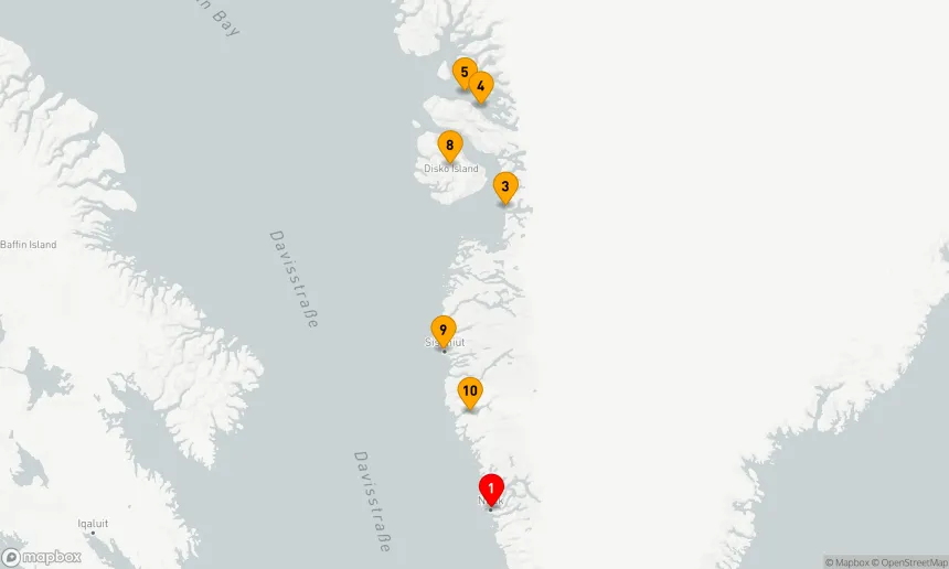 Route 10 Nächte - Von Nuuk (Godthaab) nach Nuuk (Godthaab)