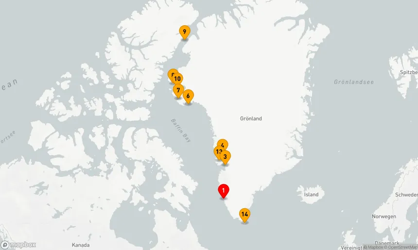 Route 14 Nächte - Von Nuuk (Godthaab) nach Nuuk (Godthaab)