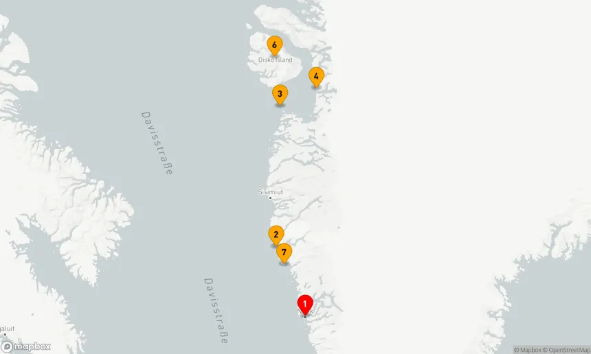 Route 7 Nächte - Von Nuuk (Godthaab) nach Nuuk (Godthaab)