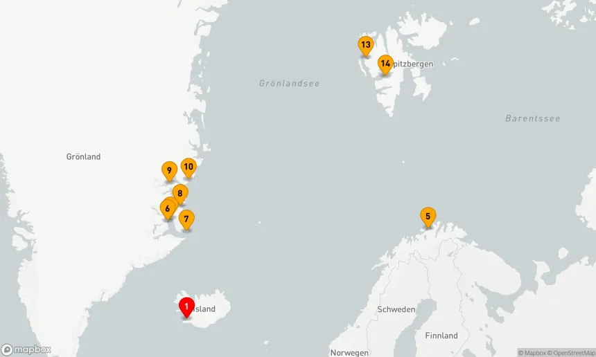 Route 13 Nächte - Von Reykjavík nach Longyearbyen