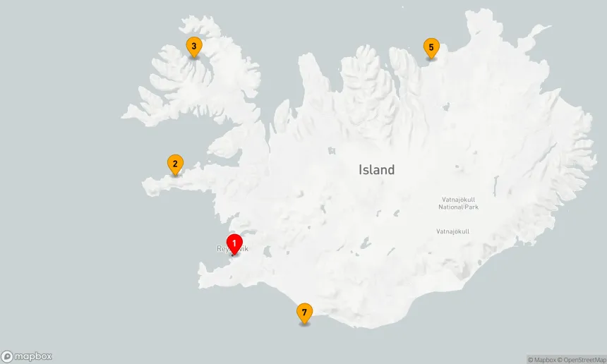 Route 7 Nächte - Von Reykjavík nach Reykjavík