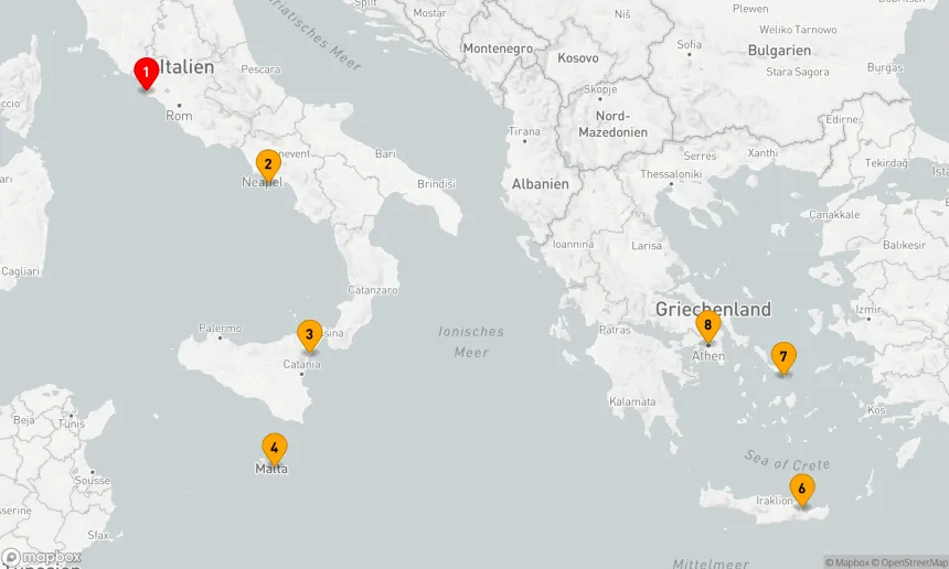 Route 7 Nächte - Von Rom nach Athen: Mediterrane Entdeckungsreise
