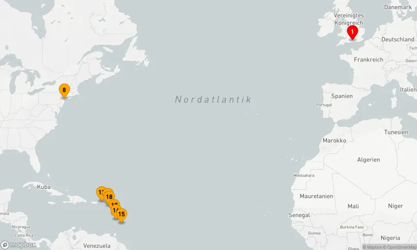 Route 30 Nächte - Weihnachts- und Neujahrsreise Transatlantik - Karibik (M634B)