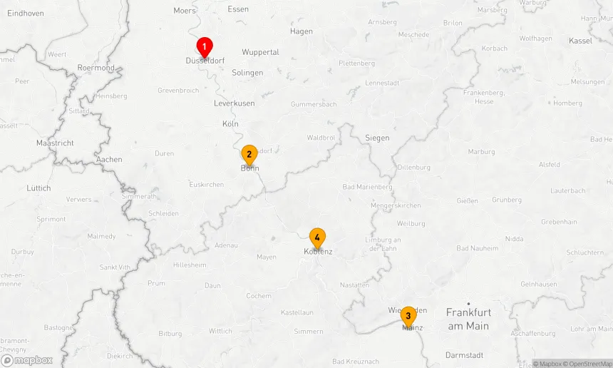 Route 4 Nächte - Weihnachtsmärkte am Rhein