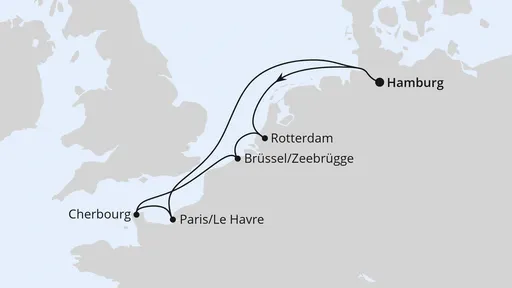 Route Weihnachtsreise Metropolen ab Hamburg