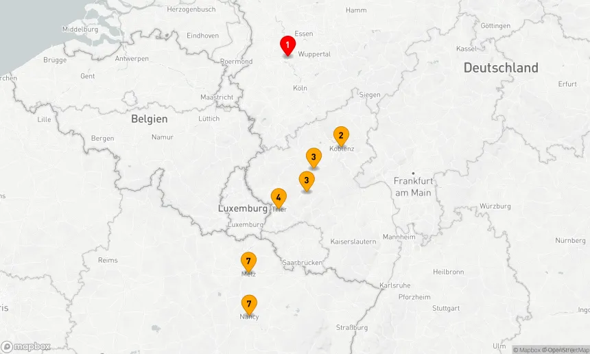Route 7 Nächte - Weihnachtszauber von Düsseldorf bis Nancy