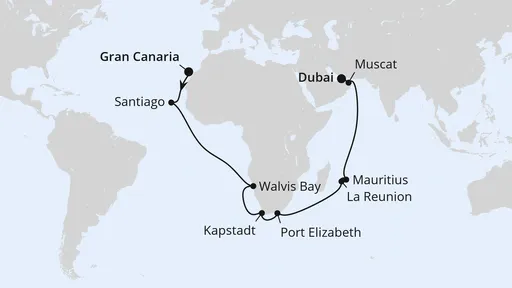 Route Weltenbummler Kapverden, Südafrika & Mauritius 1