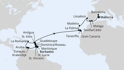 Route Weltenbummler Karibische Inseln ab Barbados
