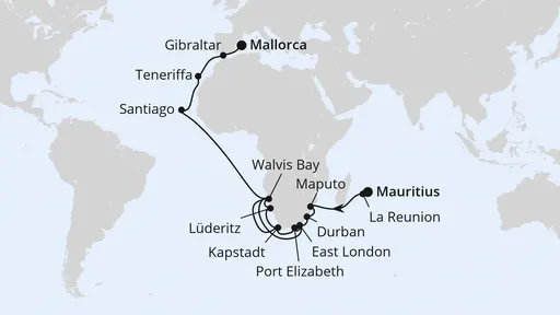 Route Weltenbummler Südafrika, Namibia & Indischer Ozean
