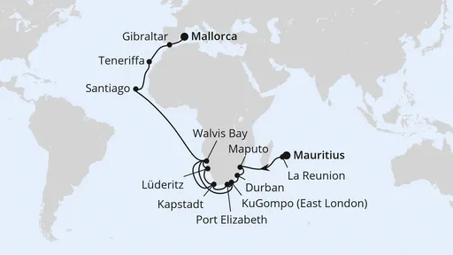 Route Weltenbummler Südafrika, Namibia & Indischer Ozean