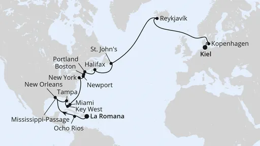 Route Weltenbummler USA & Kanada ab Dom. Republik