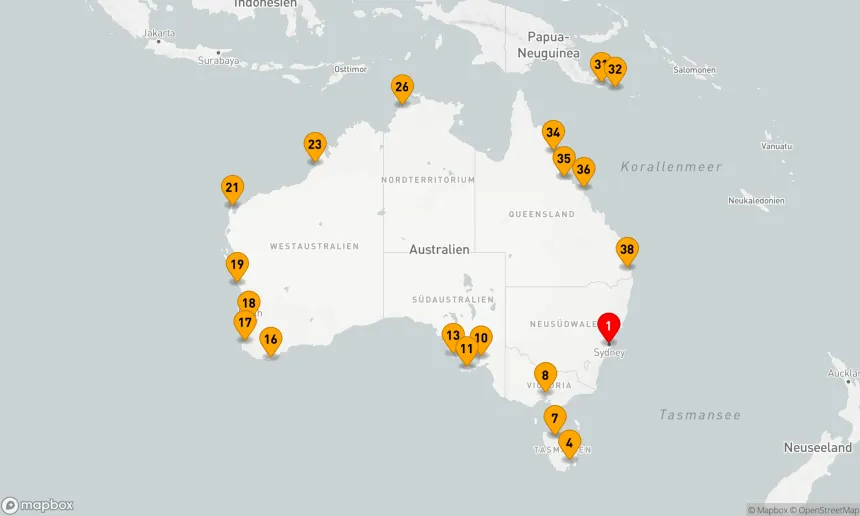 Route 37 Nächte - WELTKREUZFAHRT: AUSTRALIEN-UMRUNDUNG