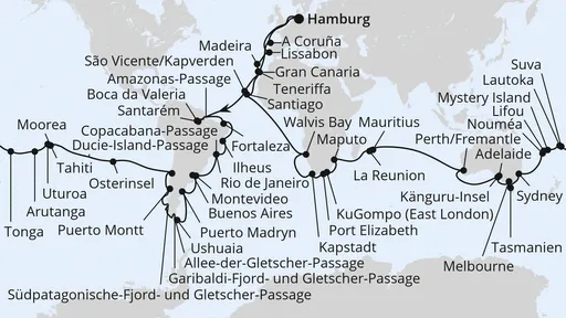 Route Weltreise 2026