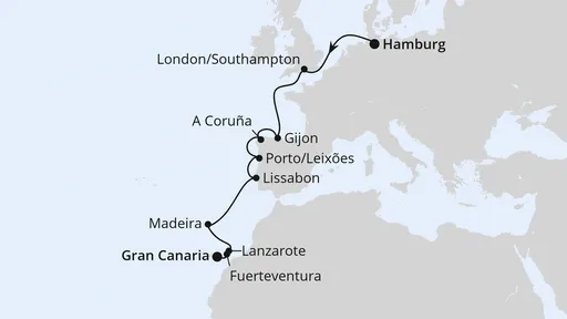 Route Westeuropa-Highlights ab Hamburg 1