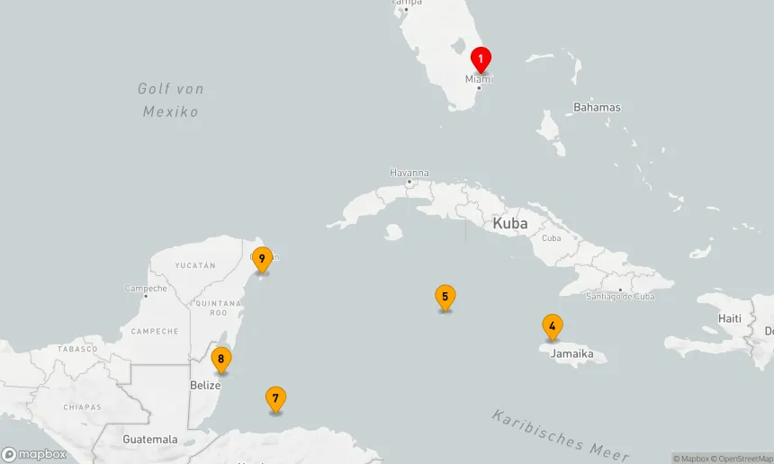 Route 10 Nächte - WESTLICHE KARIBIK: GROSSE ANTILLEN,  BELIZE UND MEXIKO