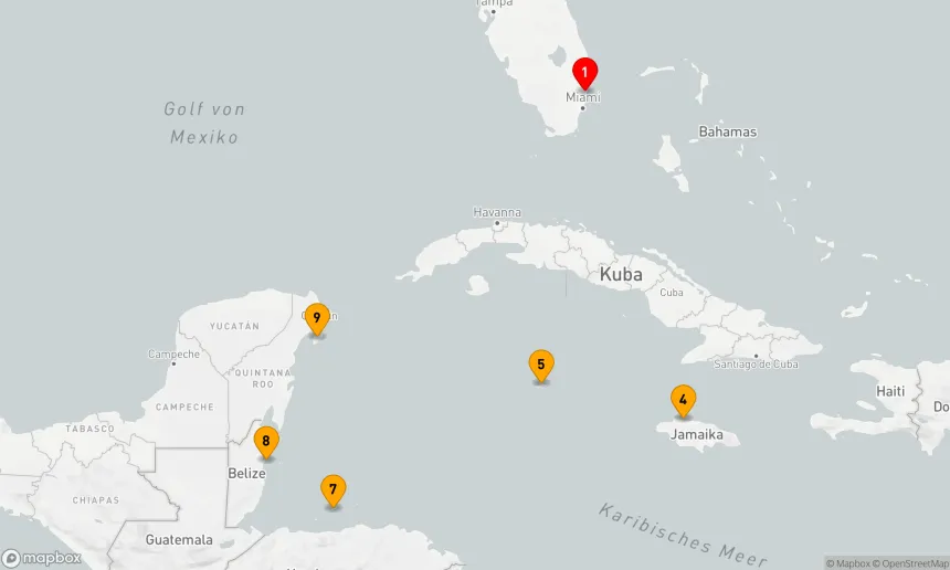 Route 10 Nächte - WESTLICHE KARIBIK: GROSSE ANTILLEN,  BELIZE UND MEXIKO