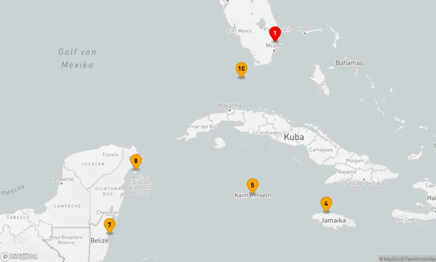 Route 10 Nächte - WESTLICHE KARIBIK: GROSSE ANTILLEN,  BELIZE UND MEXIKO