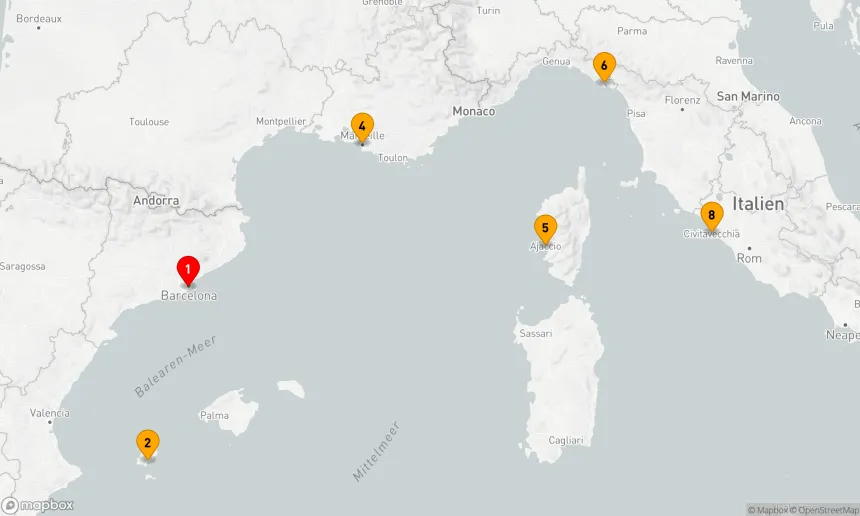 Route 7 Nächte - Westliches Mittelmeer mit Italien