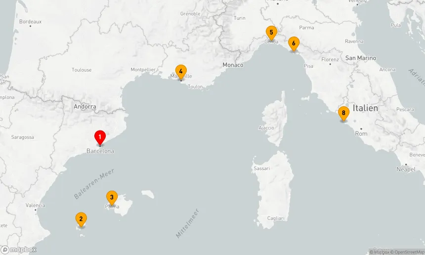 Route 7 Nächte - Westliches Mittelmeer mit Italien