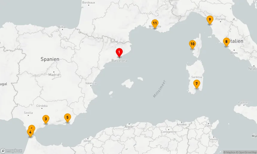 Route 11 Nächte - WESTLICHES MITTELMEER: SPANIEN,  ITALIEN & FRANKREICH