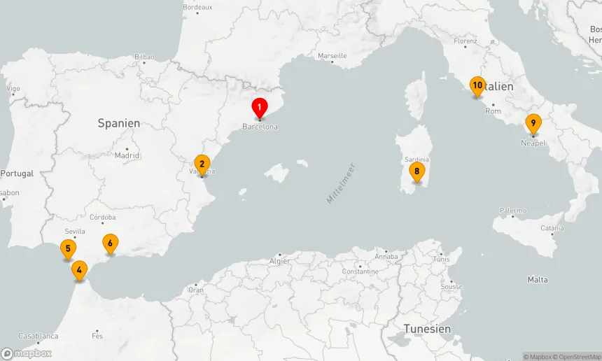 Route 9 Nächte - WESTLICHES MITTELMEER: SPANIEN, MAROKKO UND ITALIEN