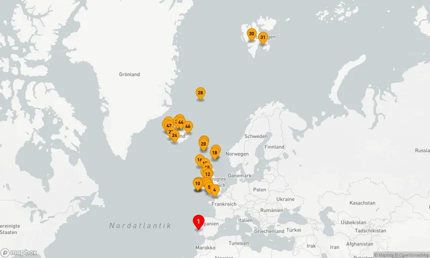 Route 52 Nächte - WILDE NORDATLANTISCHE INSELN, SPITZBERGEN & ISLAND