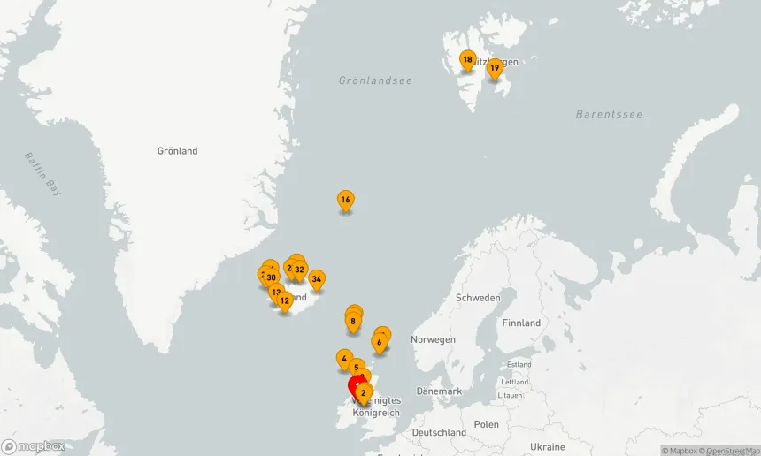 Route 40 Nächte - WILDE SCHOTTISCHE INSELN,  SPITZBERGEN & ISLAND