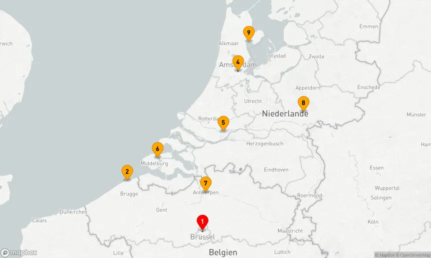 Route 10 Nächte - Windmühlen, Tulpen und belgische Köstlichkeiten mit „Enchanting Belgium“