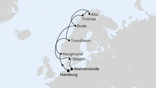 Route Winter im hohen Norden von Hamburg nach Warnemünde