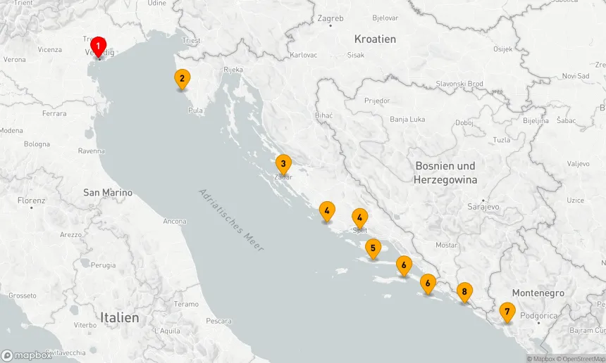 Route 7 Nächte - Wunder der Natur und Kulturschätze Dalmatiens