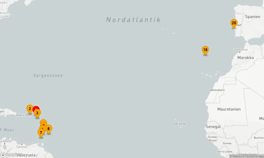 Route 19 Nächte - YACHTHÄFEN & ATLANTIKÜBERQUERUNG