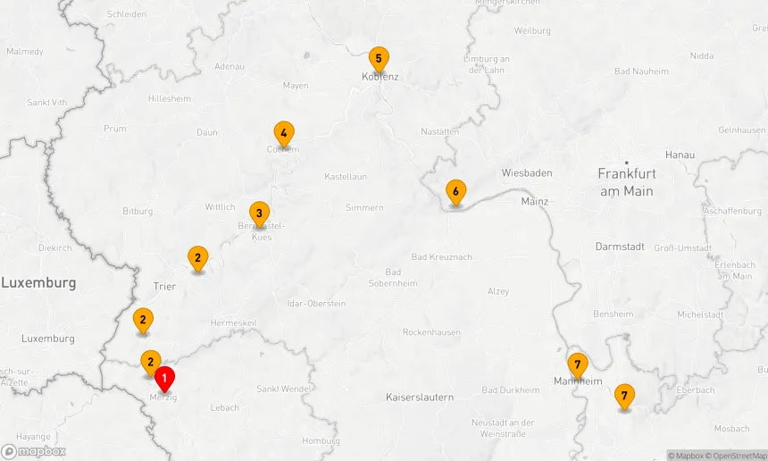 Route 7 Nächte - Zeitreise auf Saar,  Rhein,  Neckar und Mosel