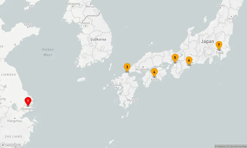 Route 6 Nächte - Zenit der Kulturen: Von Shanghai nach Tokyo