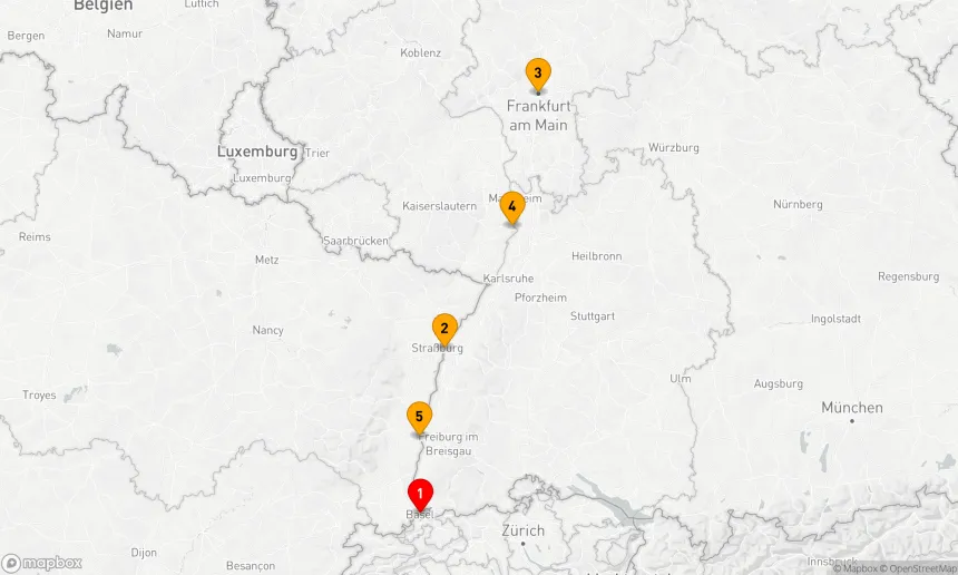 Route 5 Nächte - Zwischen Basel und Loreley