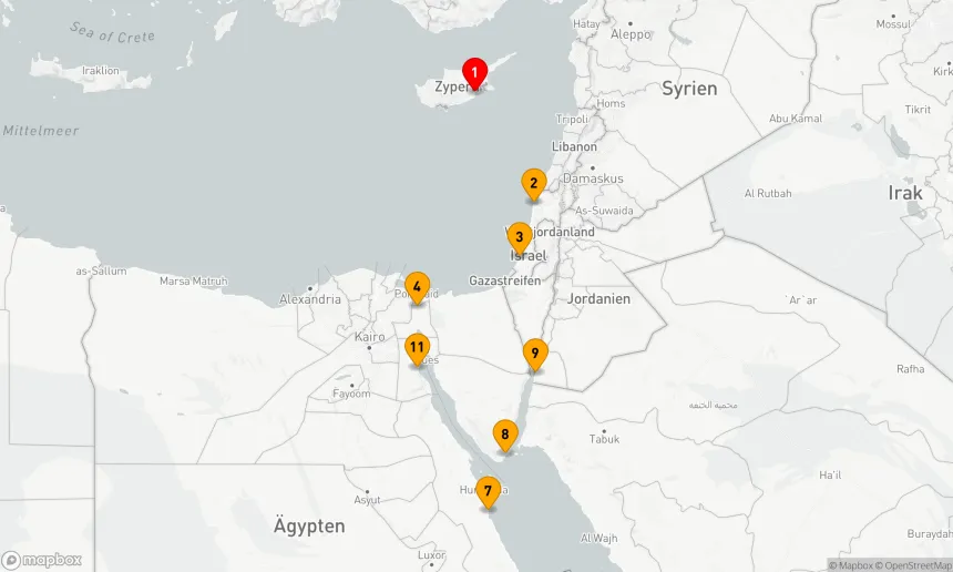 Route 10 Nächte - Zypern nach Ägypten über den Suezkanal